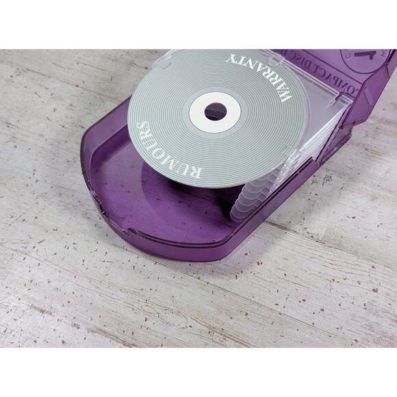 Rumours CD Holder Case Translucent Clear Purple Rigid Clamshell 10-Disk VTG Y2K - Picture 3 of 9